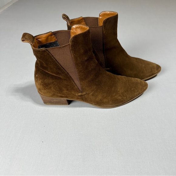 AQUATALIA-Fausta-Cognac Women’s Brown Suede-Slip-On Ankle Bootie-Sz 8 - Picture 2 of 10
